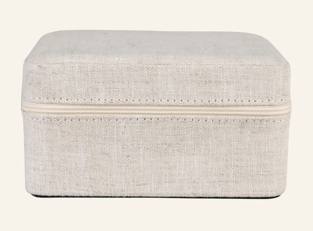 Smykkeskrin m/glidelås natur – 13×13 cm v:442733