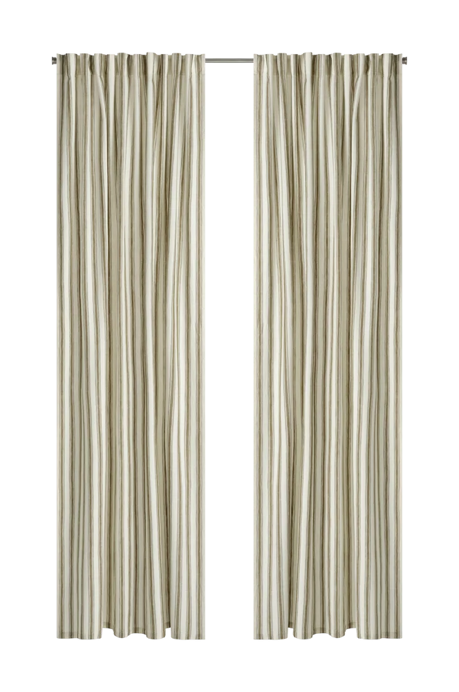 Gardin med multibånd Sally Stripe 2-pakning - Grønn - Tekstiler | m v:222281