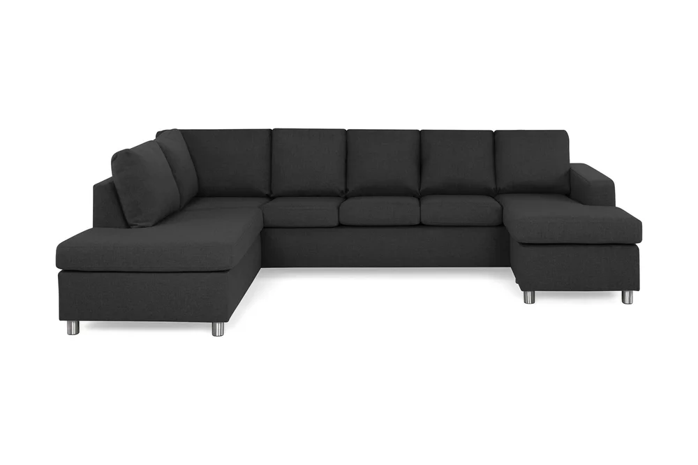 Crazy 5-seters Venstrevendt U-formet Sofa med Divan og Sjeselong i Stoff v:2996331