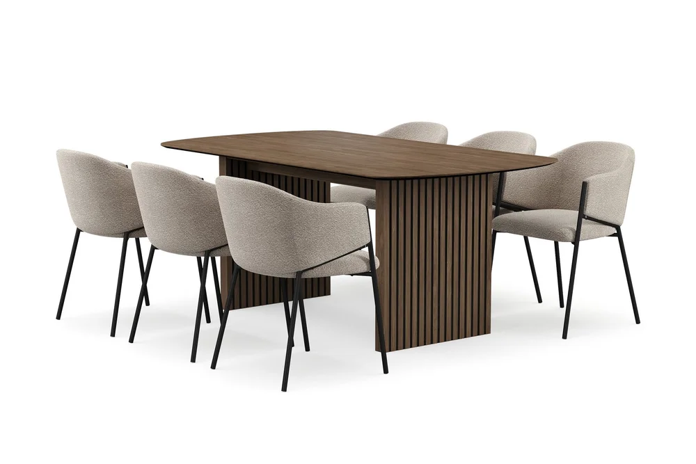 Richeto spisebord 180 cm med 6 Filip spisestoler v:3241920