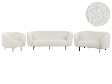 Sofagruppe 6-seters LOEN Bouclé Hvit v:6817788 Sofagruppe 6-seters LOEN Bouclé Hvit v:6817788