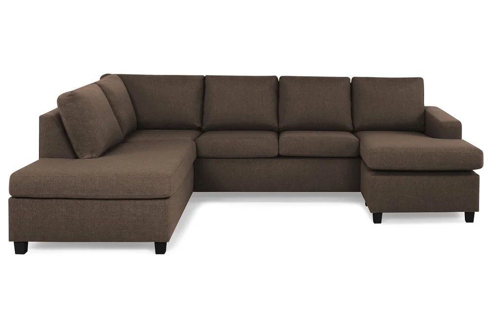 Crazy 4-seters Venstrevendt U-formet Large Sofa med Divan og Sjeselong i Stoff v:9090232