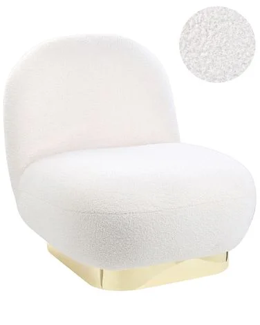Lenestol LOVIISA Bouclé Hvit v:5301299