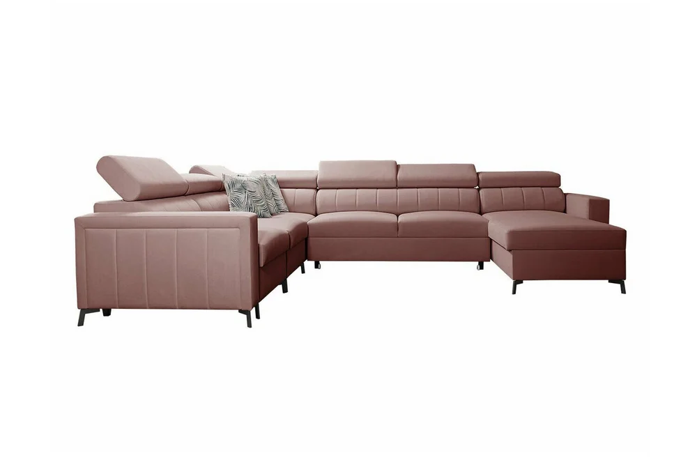 Galbally 5-sits Hörnbäddsoffa Light pink v:9036862