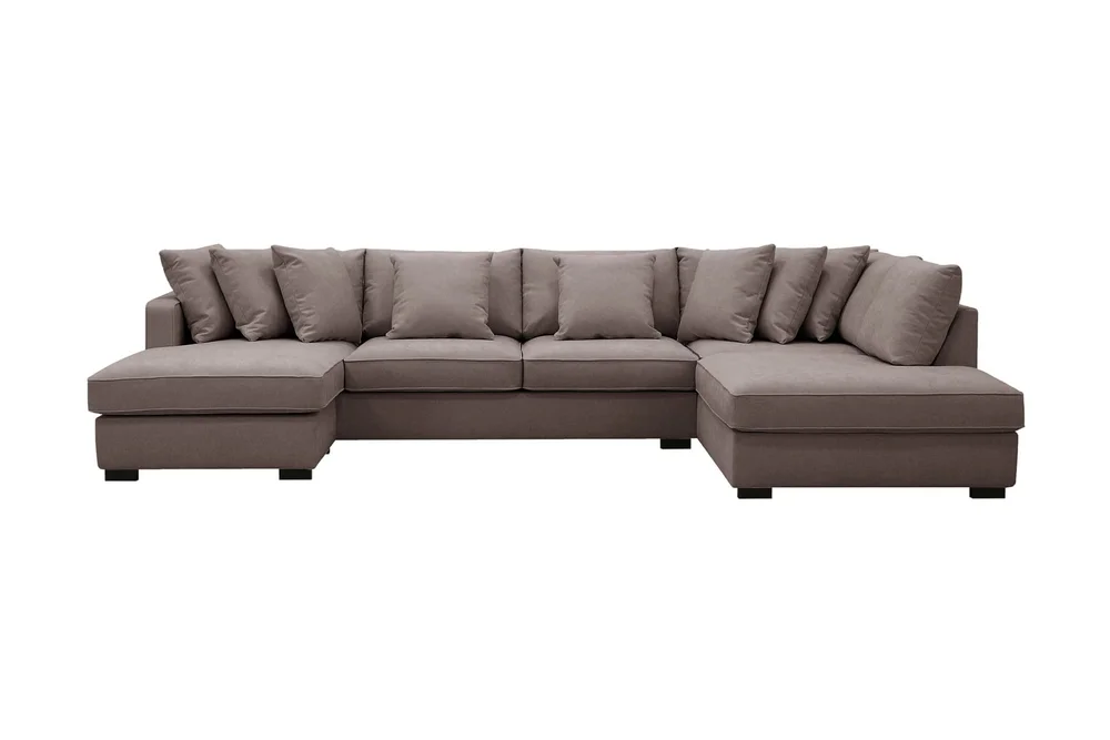 Rossita 5-seters Høyrevendt U-formet Dyp Sofa med Divan og Sjeselong i Stoff v:8239963