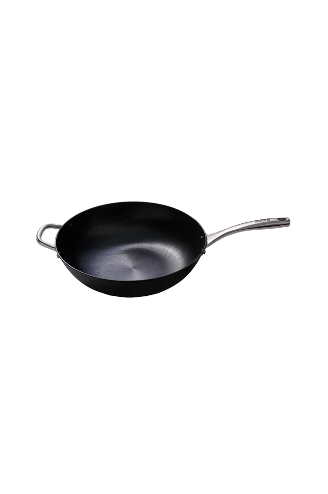 Wokpanne i støpejern 34 cm - Svart - Kjøkken & husholdning | m v:260466