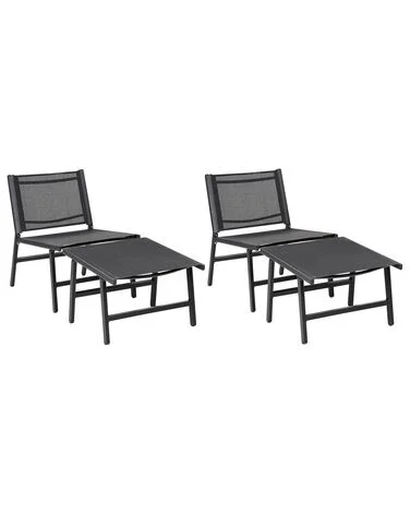 Sett med 2 hagestoler MARCEDDI Metall Svart v:5121555 Sett med 2 hagestoler MARCEDDI Metall Svart v:5121555