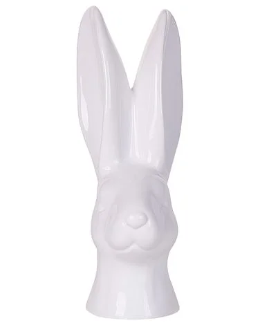 Dekorativ figur Kanin GUERANDE Keramikk Hvit v:5316188