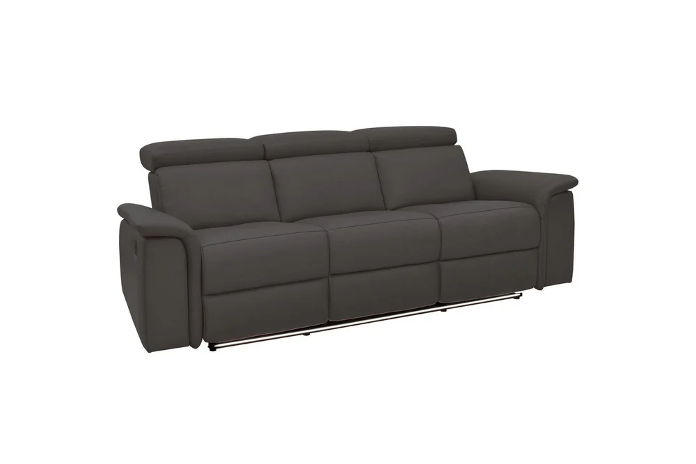 Sofa 3-seter Pareli Brun, PU, Manuell hvilestol v:3409354