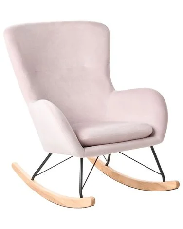 Gyngestol ELLAN Fløyel Rosa v:7640387