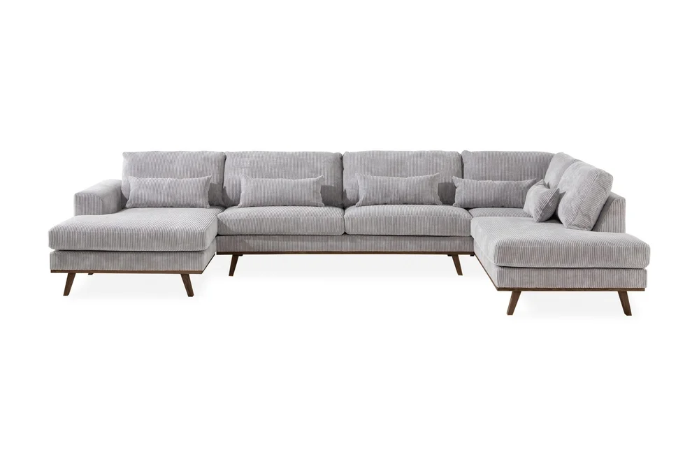 Copenhagen 5-seters Høyrevendt U-formet Sofa med Divan og Sjeselong i Manchester v:2277835