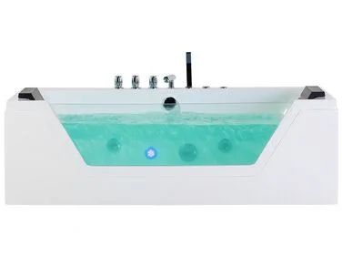 Hjørneboblebad med LED SAMANA 162 x 76 cm Hvit v:4325429