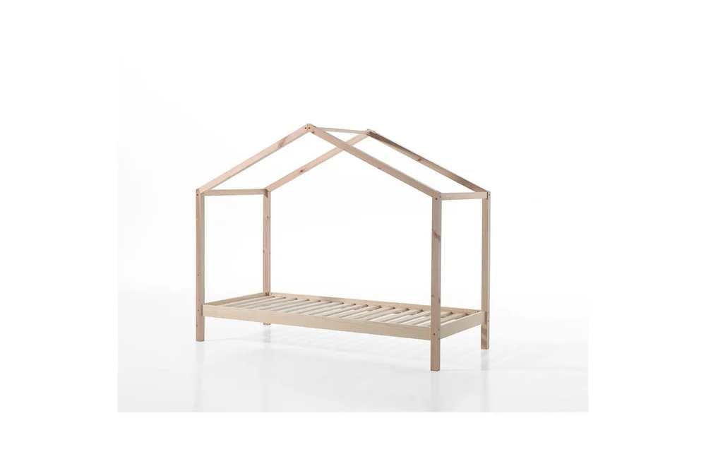 Husseng med tekstilsett Dallas 90x200 cm Naturlig, Uten gjerde, Uten skuff v:2877899