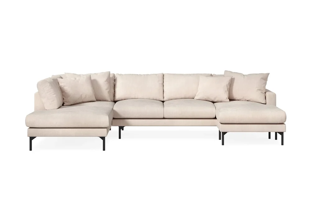 Menard 4-seters Venstrevendt Stor U-formet Dyp Large Sofa med Divan og Sjeselong i Manchester v:7056322