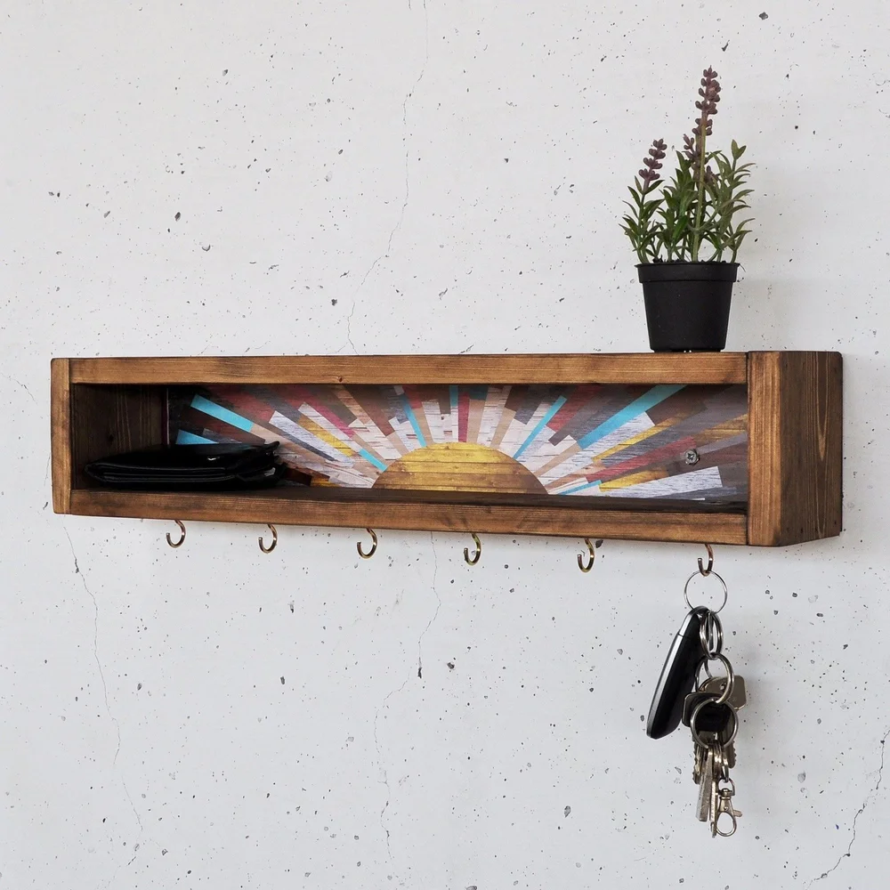 Dekorativ vegghylle i tre Hanah Home Raflin (40 x 10 x 10 cm) v:8376553