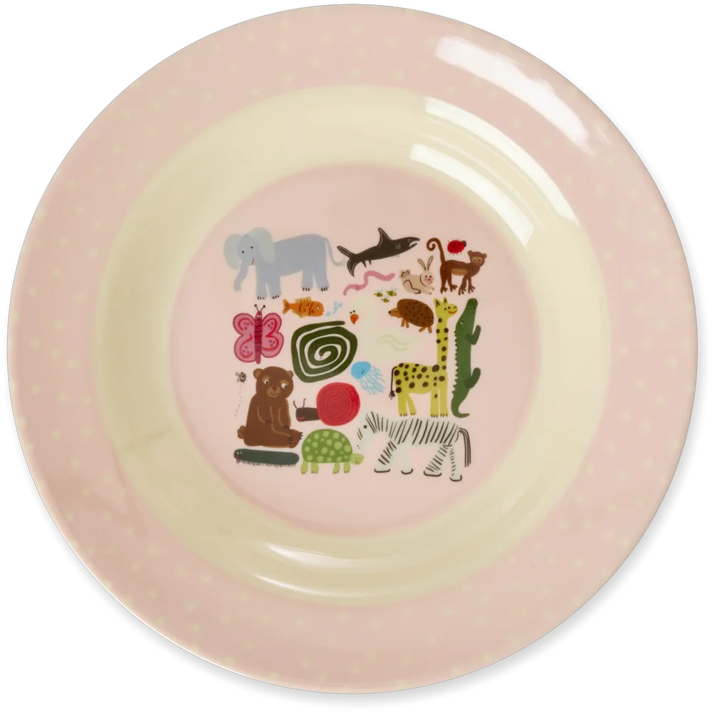 Melamine Bowl 20 cm, Pink Wildlife v:5758499