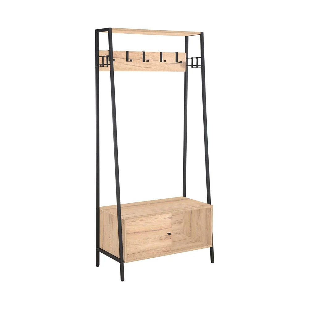 Gangkonsoll HOME4YOU Hannes 84x40x180 cm rustikk melamin med skuff v:9732088 Gangkonsoll HOME4YOU Hannes 84x40x180 cm rustikk melamin med skuff v:9732088