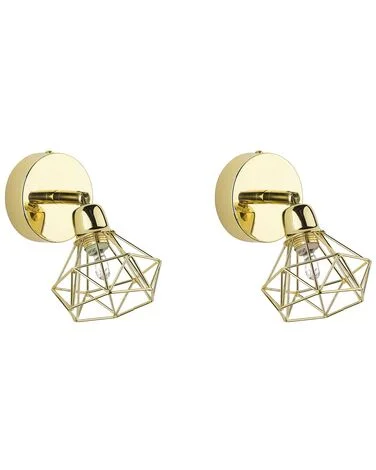 Sett med 2 spotlamper ERMA Justerbar Metall Gull v:5454635 Sett med 2 spotlamper ERMA Justerbar Metall Gull v:5454635