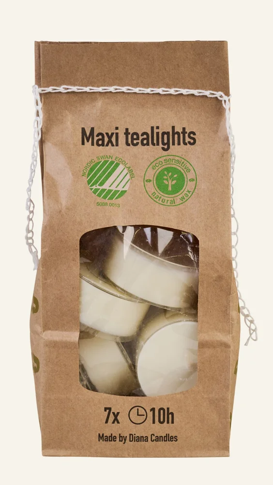 Store telys hvit - ø5,5cm v:9791408