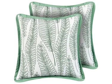 Sett med 2 utendørsputer MEADOW Plantemønster 45 x 45 cm Grønn v:7380278