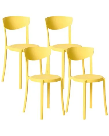 Sett med 4 hagestoler VIESTE Gul v:7546257