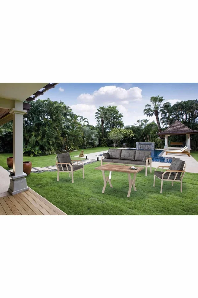Hage-loungesett Atelier Del Sofa Nergiz 3+1+1 (200 x 78 x 58 cm) Brun v:1920070