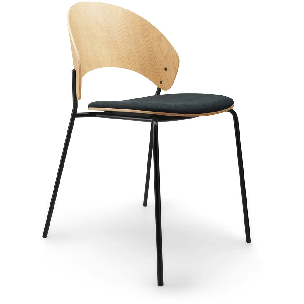 Dosina Stol, Eik / Sort Tekstil v:3825549