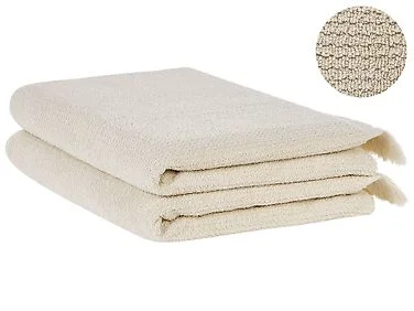 Sett med 2 håndklær ATIU Bomullsfrotté Beige v:5062512