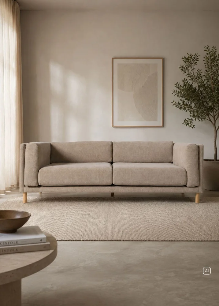 3 seter sofa taupe – 221x88x68 cm v:9310695 3 seter sofa taupe – 221x88x68 cm v:9310695