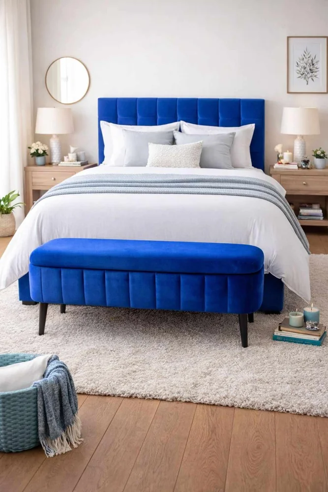 Puff med oppbevaring Atelier Del Sofa Oslo Babyface (90 x 46 x 35 cm) Sax Blue v:5278977