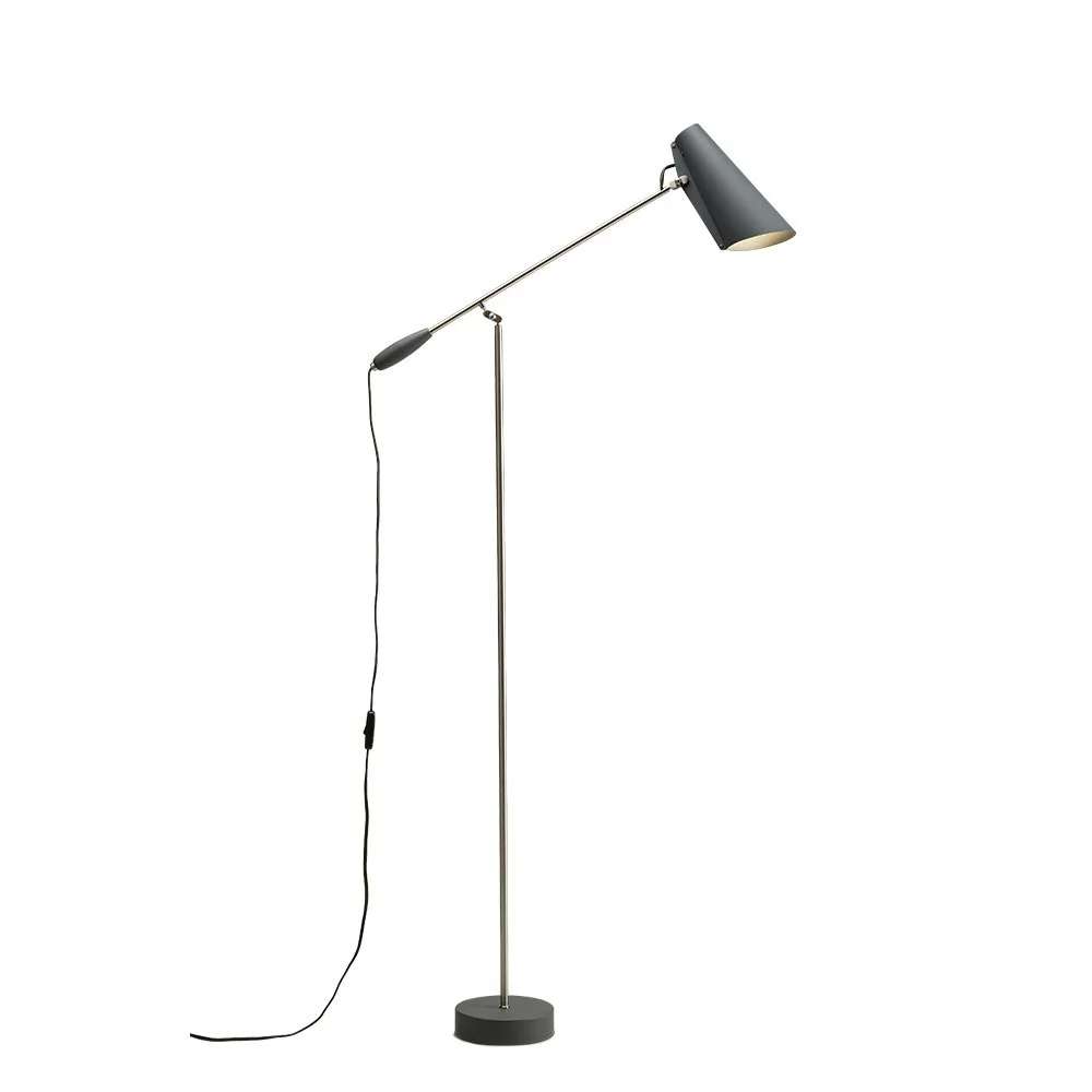 Birdy Gulvlampe, Grå/Stål v:219440 Birdy Gulvlampe, Grå/Stål v:219440