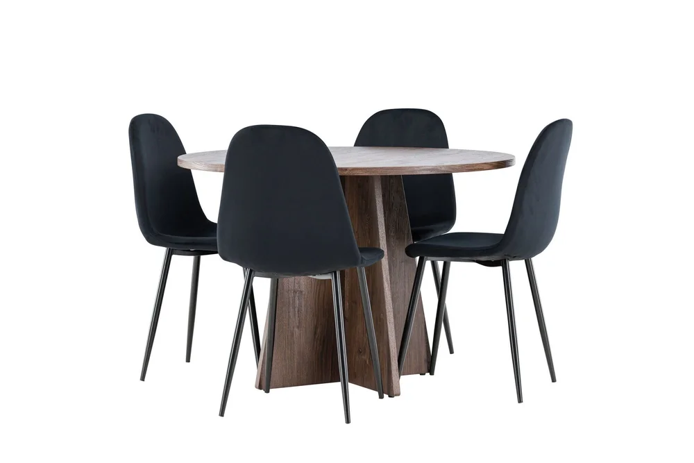Bootcut Spisegruppe 110 cm Rund med 4 Polar stoler v:1364754 Bootcut Spisegruppe 110 cm Rund med 4 Polar stoler v:1364754