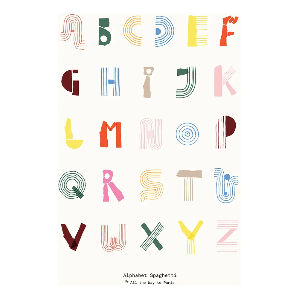 Alphabet Spaghetti ENG Multi-colour plakat v:4360043