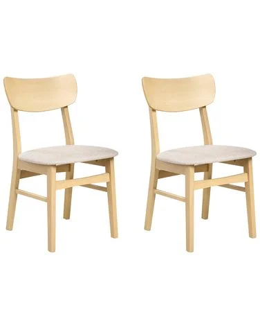 Sett med 2 spisestoler ANOKA Heltre Lysebrun/beige v:8224320