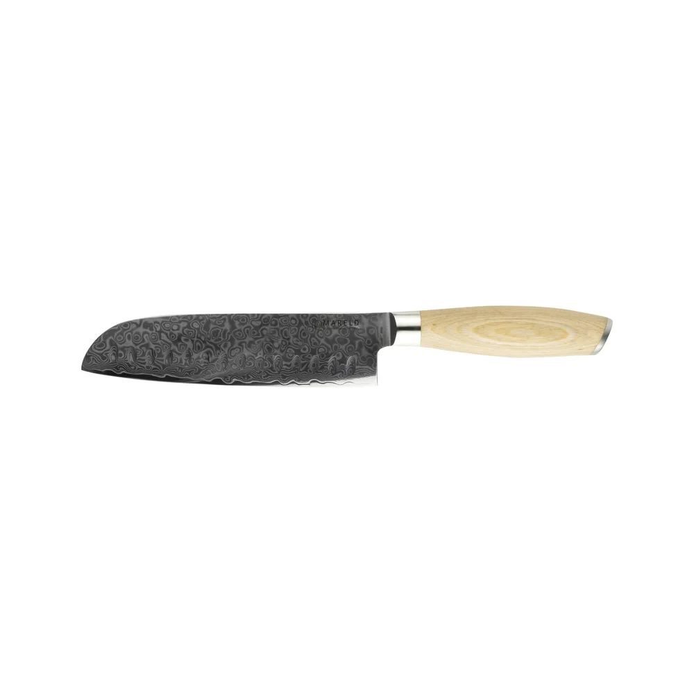 Akio Santoku-Kniv Olivenslipt 18 cm, Lyst Tre v:3642188