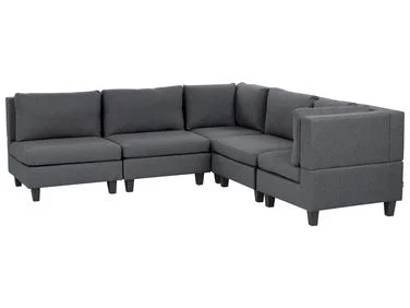Modulær hjørnesofa 5-seters UNSTAD Mørkegrå Venstrevendt v:9349809 Modulær hjørnesofa 5-seters UNSTAD Mørkegrå Venstrevendt v:9349809