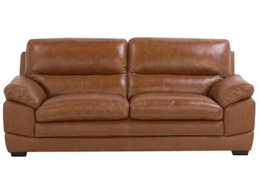 Sofa 3-seter HORTEN Ekte skinn Gullbrun v:2354131
