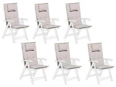 Sett med 6 rygg-/seteputer JAVA/AMANTEA 50 x 70 cm Gråbrun v:1676521 Sett med 6 rygg-/seteputer JAVA/AMANTEA 50 x 70 cm Gråbrun v:1676521