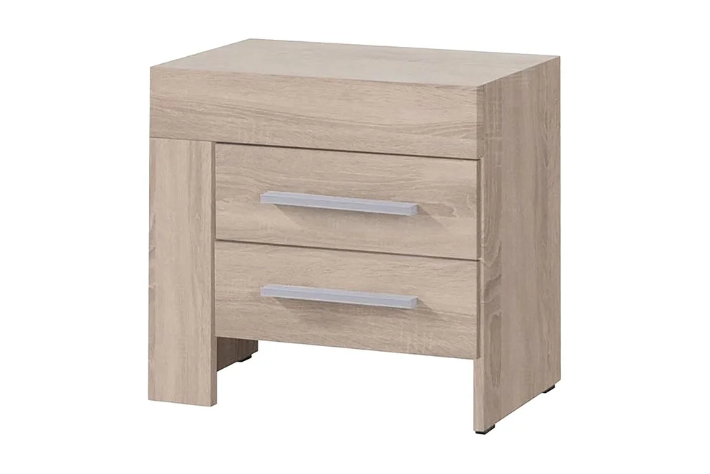 Cezara Sängbord 50 cm Vänster med Förvaring 2 Lådor Bedly Ek v:5763153