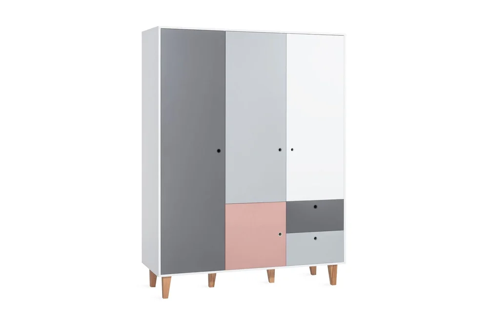 Concept Garderobe Hvit / Grå / Rosa v:8659240