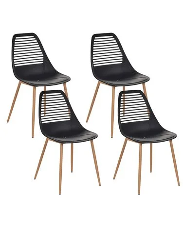 Sett med 4 spisestoler MONTELLO Svart v:5588624