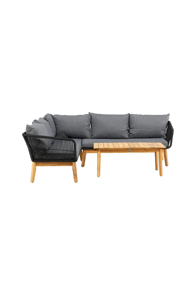 Chania Hjørnesofasett – Svart – Utemøbler & hage | m v:236683