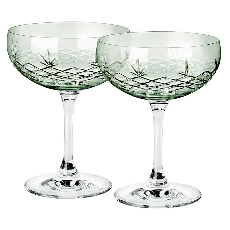 Crispy Gatsby Champagneglass 2-pk, Emerald v:6443821 Crispy Gatsby Champagneglass 2-pk, Emerald v:6443821