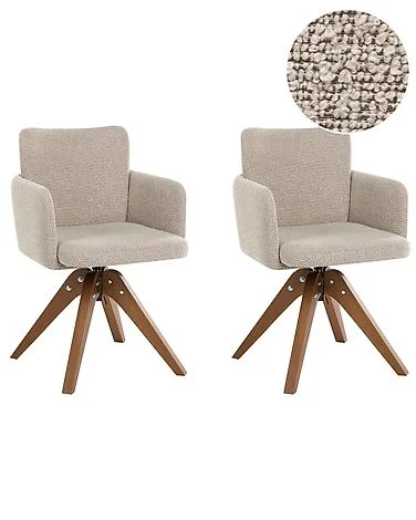 Sett med 2 spisestoler EVELYN Bouclé Beige v:1233410 Sett med 2 spisestoler EVELYN Bouclé Beige v:1233410