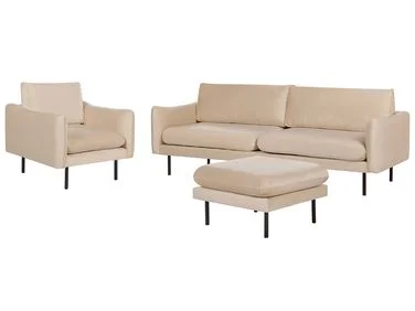 Sofagruppe 5-seters VINTERBRO med fotskammel Fløyel Beige v:6954087