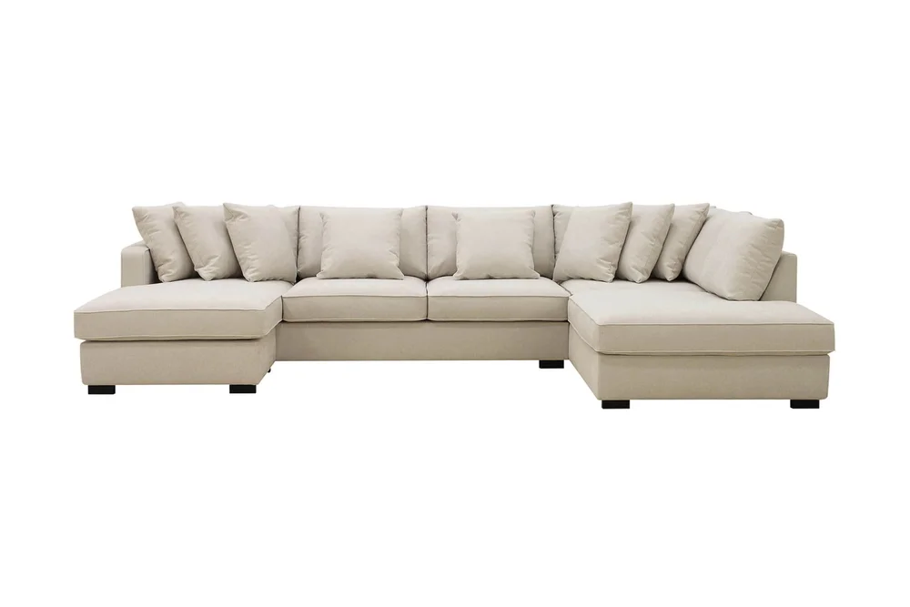 Rossita 5-seters Høyrevendt U-formet Dyp Sofa med Divan og Sjeselong i Stoff v:8225780