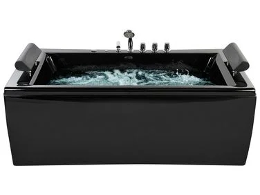 Hjørneboblebad med LED MONTEGO 172 x 83 cm Svart v:4581776 Hjørneboblebad med LED MONTEGO 172 x 83 cm Svart v:4581776