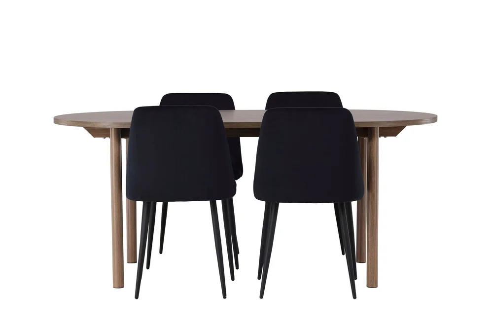 Andy Spisegruppe 180 cm Oval med 4 Night Stoler v:1248137