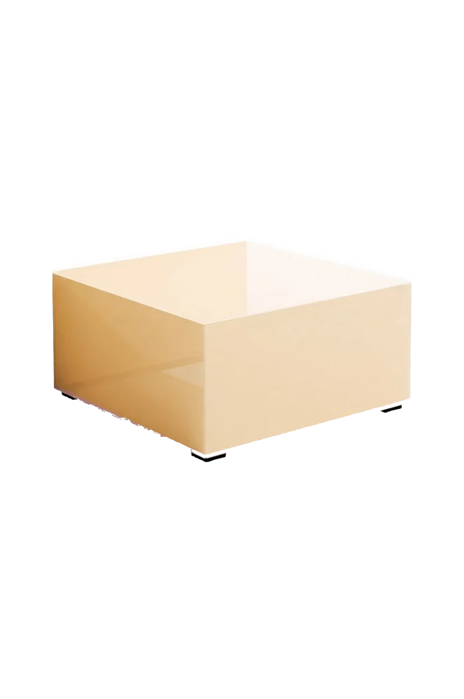 Pop bord i farget glass 60x60 cm - Beige m v:1846650