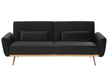Sovesofa 3-seter EINA Fløyel Svart v:5575671